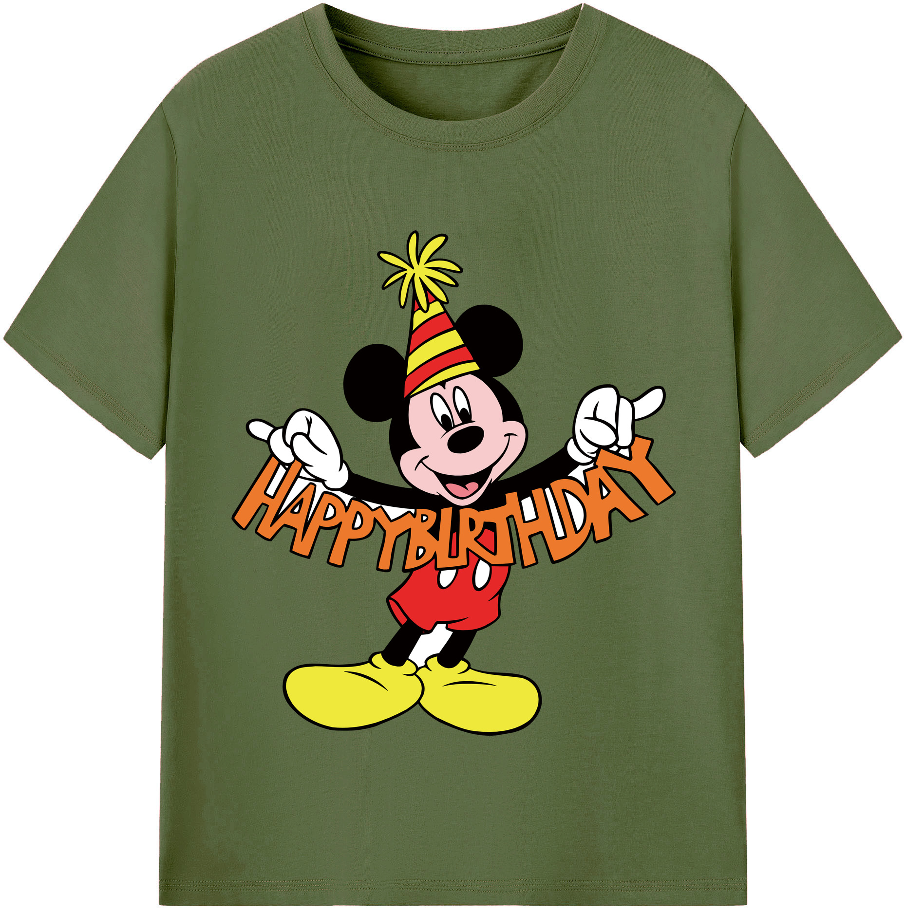 （画像用） ミッキーマウス Mickey Mouse 綿100％半袖Tシャツ（フロントプリント）